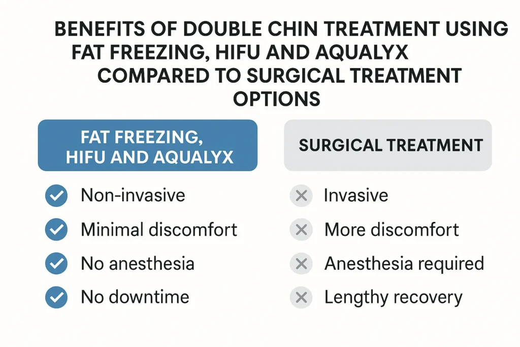 Graphic about the benefits of double chin treatment Chipping Norton - from LA LIPO