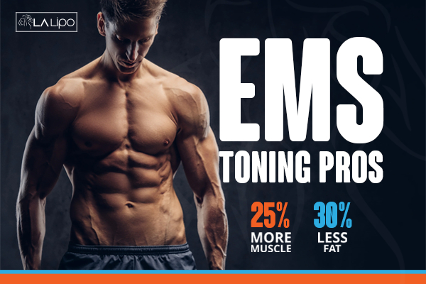 Graphic of man with toned body showing the benefits of LA-EMS Body Sculpting Chipping Norton treatment